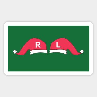 Left and Right Santa Hat X-Ray Markers - Green Background Magnet